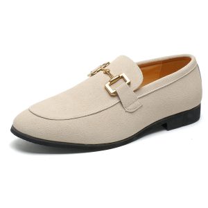 Men's Plus Size British Metal Buckle Casual Leather Shoes | ShopDecimals