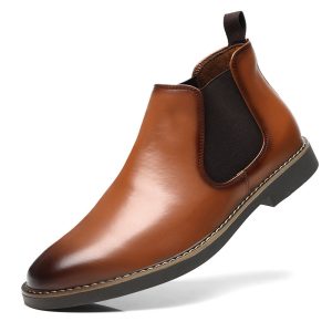 Men's Boots Plus Size British Style Leather Boots Youth All-matching Shoes | ShopDecimals