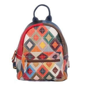 Women's Fashion Hand-colored Clash Of The Head Layer Cowhide Leather Duffel Backbag | ShopDecimals