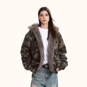 Women's Hooded Camouflage Jacket Cotton-padded Jacket | ShopDecimals