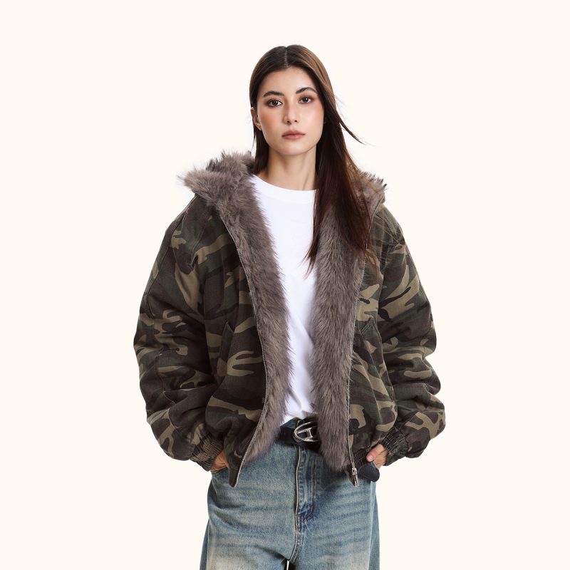 Women's Hooded Camouflage Jacket Cotton-padded Jacket | ShopDecimals
