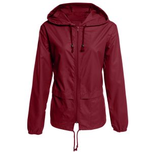 Raincoat Zipper Hooded Lightweight Outdoor Jacket Thin Outdoor Jacket | ShopDecimals