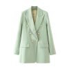 Women's Green Double-breasted Suit Jacket | ShopDecimals