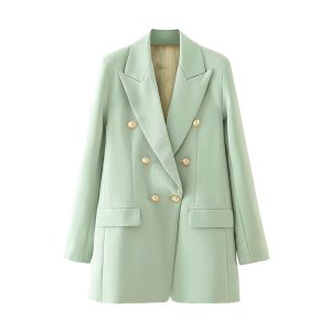 Women's Green Double-breasted Suit Jacket | ShopDecimals