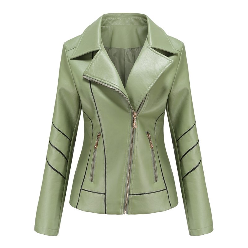 Leather Women's Thin PU Short Coat Spring And Autumn Jacket | ShopDecimals