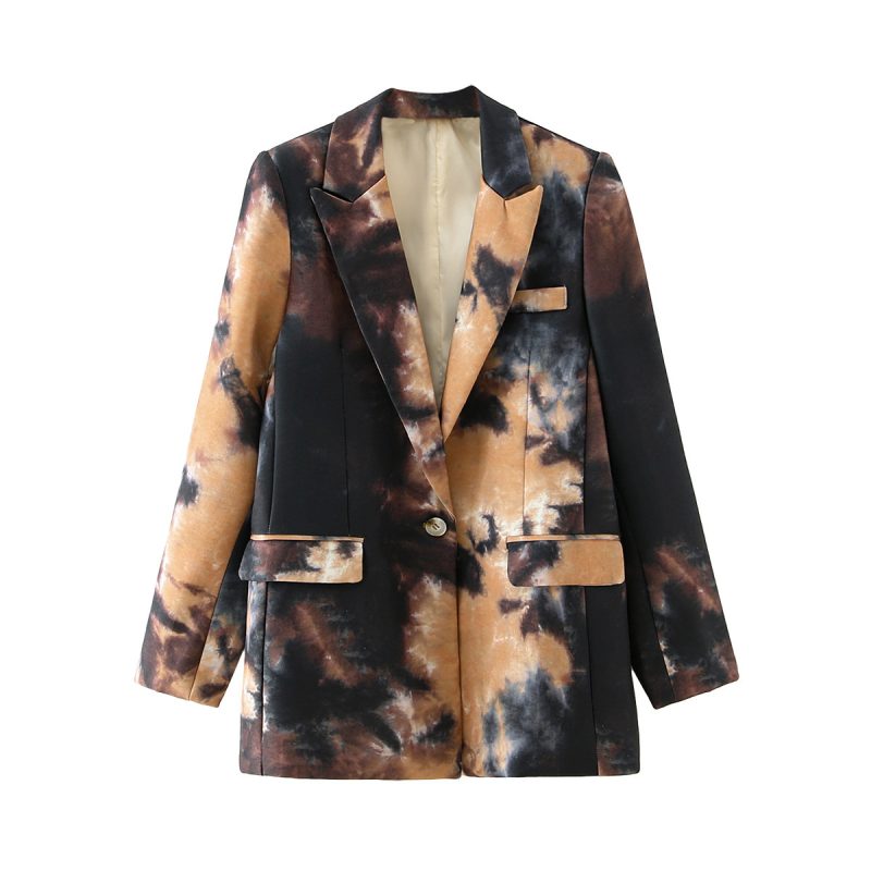 Vintage Ink Graffiti one Button Suit Jacket | ShopDecimals