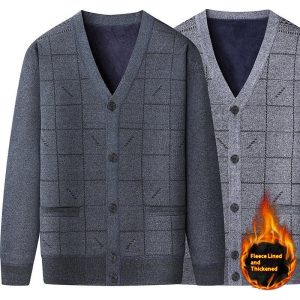 Middle-aged And Elderly Men's Sweater Cardigan Autumn And Winter Sweater | ShopDecimals