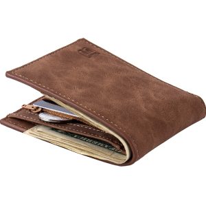Fashion Men Wallets Mens Wallet with Coin Bag Zipper Small Slim Purse Money Clip Wallet | ShopDecimals