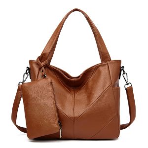 High quality Large Capacity Large Soft Black PU Leather Casual Handbag | ShopDecimals
