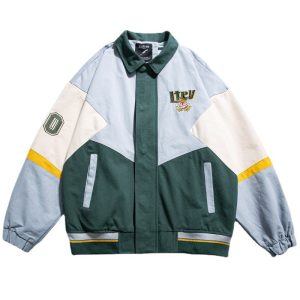 Men's Spring And Autumn Couple Street Baseball Uniform Lapel Workwear Casual Jacket | ShopDecimals