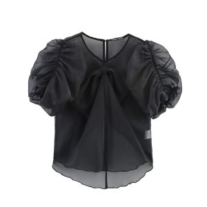 Niche Design Bow Decoration Puff Sleeve Top | ShopDecimals