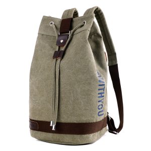 Casual Canvas Bag Drawstring Bucket Backpack Multifunctional Large Capacity Basketball Backpack | ShopDecimals