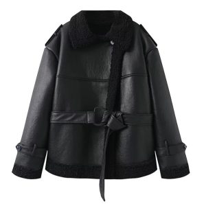 Women's Solid Color Square Collar Fur Warm Coat | ShopDecimals
