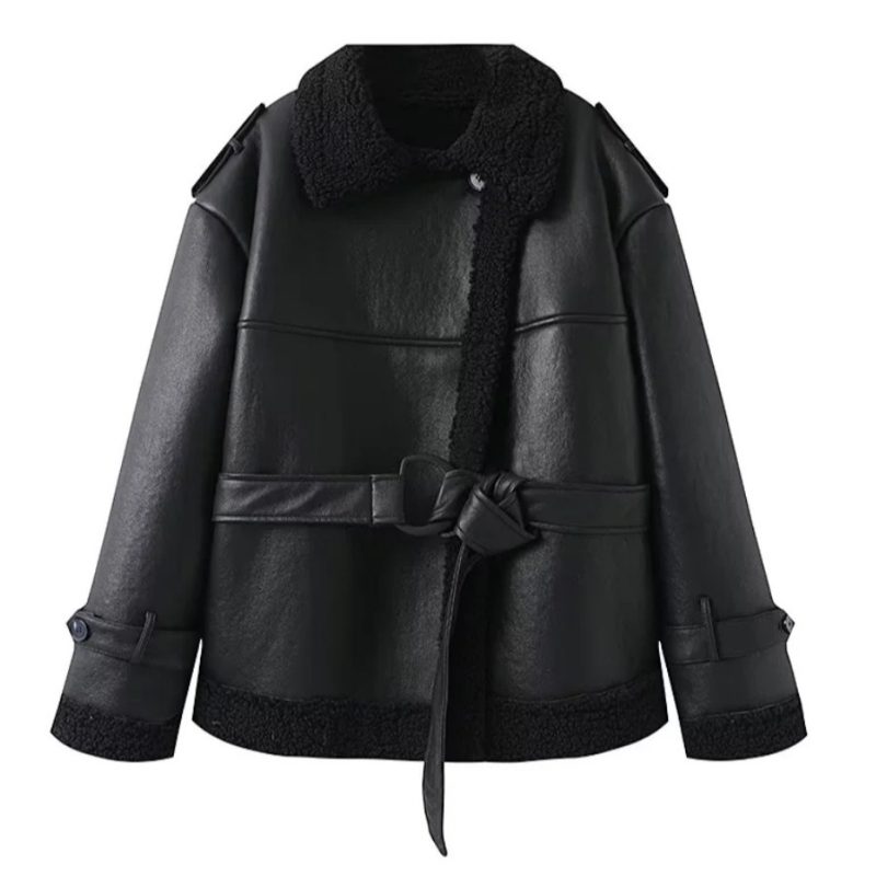 Women's Solid Color Square Collar Fur Warm Coat | ShopDecimals