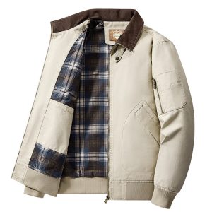 Jacket Baseball Uniform Plus Size Washed Cotton Flight Jacket | ShopDecimals