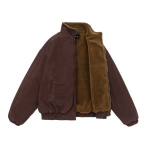 Retro Workwear Stand-up Collar Cotton-padded Clothes Thickened Coat | ShopDecimals