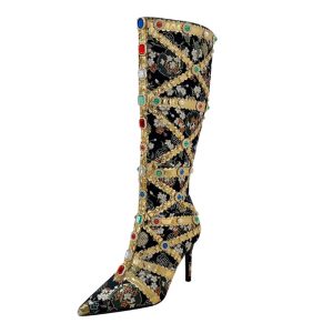 Rhinestone Stiletto Heavy Manual Women's High Heels | ShopDecimals