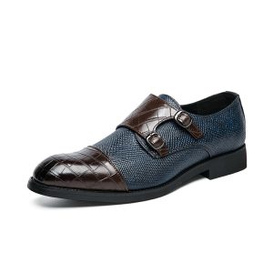 Double Buckle Plus Size Businessmen's Casual Leather Shoes | ShopDecimals