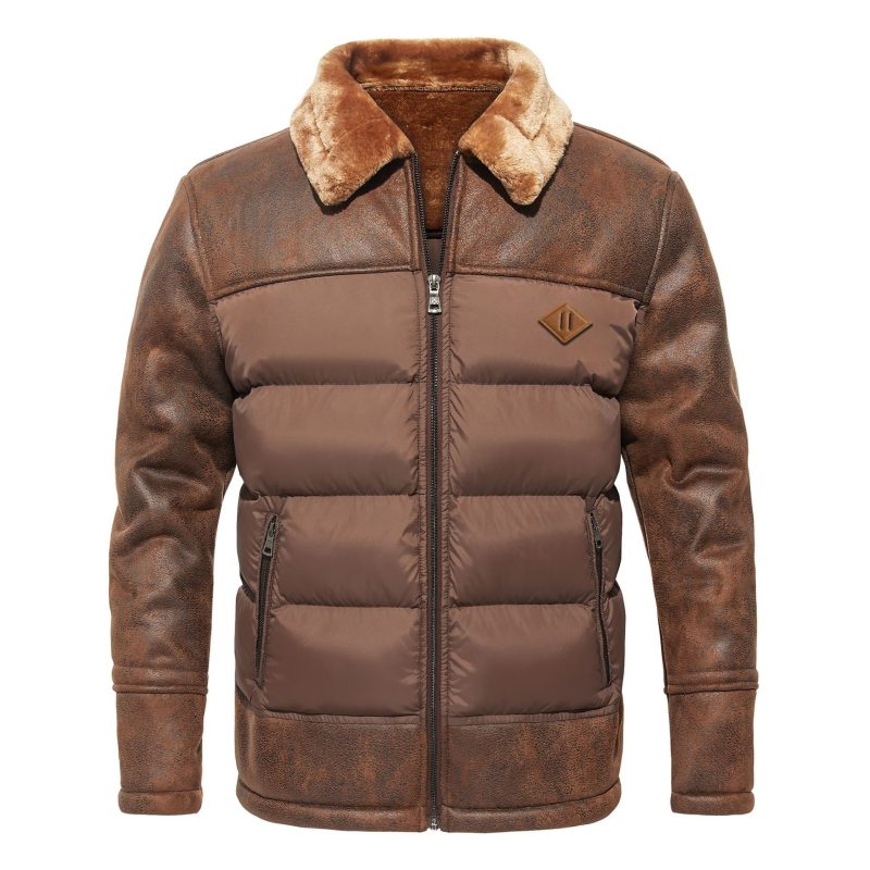 Autumn And Winter Men's Lapel Fur Integrated Fashionable Jacket | ShopDecimals