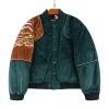 Embroidered Velvet Baseball Jacket Cotton Coat | ShopDecimals
