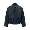 Punk Inkjet Gradient Distressed Dirty Denim Jacket | ShopDecimals