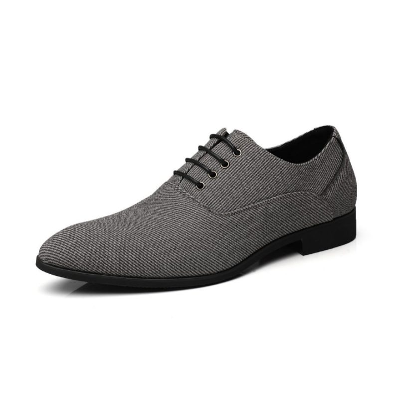 Men's Casual Leather Shoes Denim Black Bridegroom Wedding Trendy Shoes | ShopDecimals