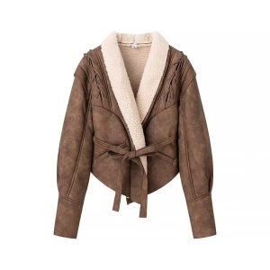 Brown Lace Fur Coat | ShopDecimals