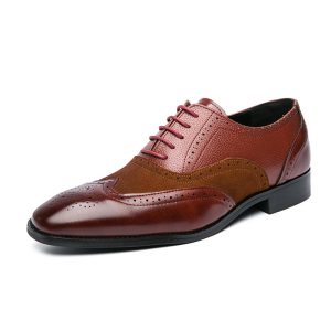 British Men's Low-top Lace-up Pointed Leather Shoes | ShopDecimals