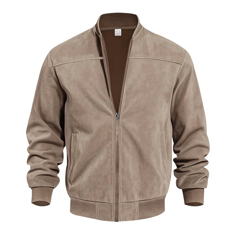 Men's Casual Plus Size Suede Zipper Men's Jacket | ShopDecimals