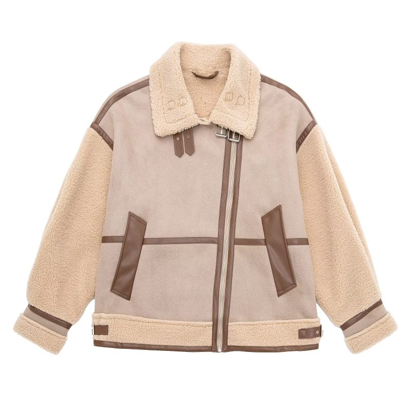 Fashionable All-match Stitching Lapel Long-sleeved Jacket | ShopDecimals