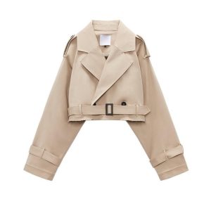 Versatile Loose Belted Long-sleeved Casual Ladies Jacket | ShopDecimals
