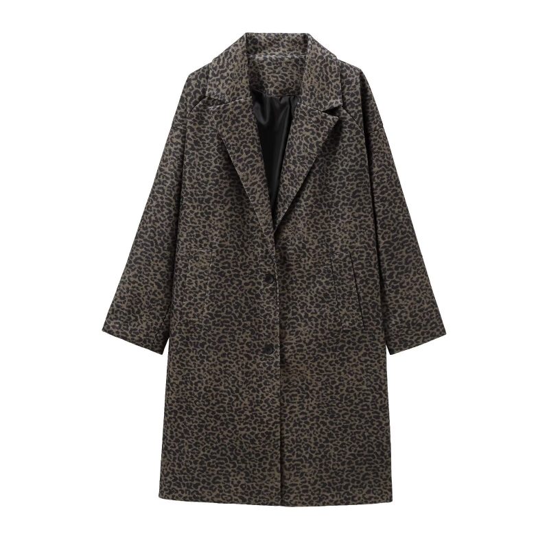 Women's Loose Casual Blended Printed Coat | ShopDecimals
