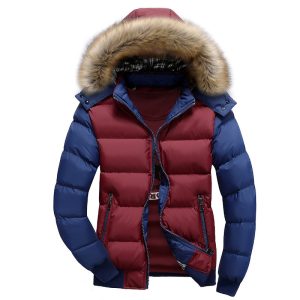 Men's Hooded Fur Collar Warm Cotton Coat | ShopDecimals