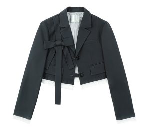 Small Number Of Design Lace Bow Tie Suit Jacket | ShopDecimals