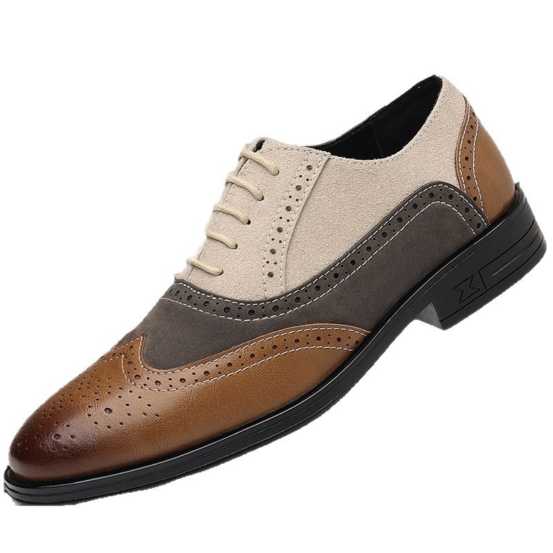Plus Size Male Brogue Pointed Casual Leather Shoes | ShopDecimals