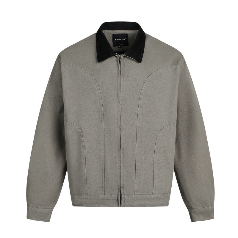 Men's Washed Corduroy Collar Stitching Workwear Jacket | ShopDecimals