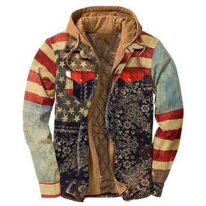 Autumn And Winter Thick Cotton-padded Jacket Non-positioning Printing Hooded Jacket |ShopDecimals