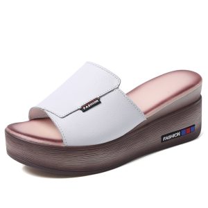 Leather platform High Heel Slippers for Women | ShopDecimals