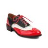 Retro British Contrasting Color Brogue High-cut Lace-up Shoes | ShopDecimals