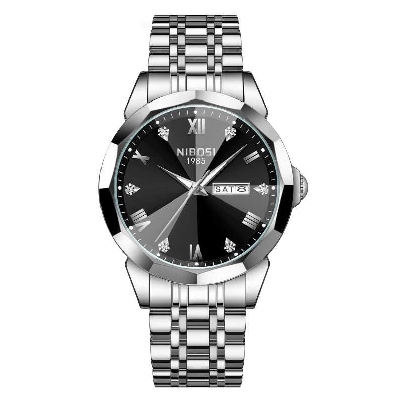 Quartz Men's Steel Strap Watch Luminous Waterproof Watch | ShopDecimals