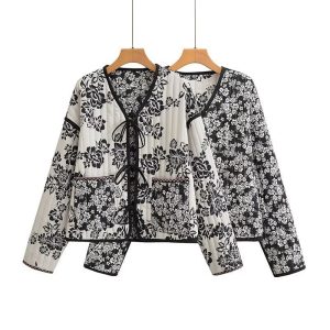 Women's Autumn And Winter Loose Duplex Printing Cotton-padded Top | ShopDecimals