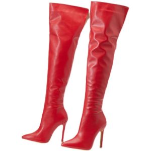 Women's Pointed Toe Stiletto Heel Over-the-knee Back Zipper Boots | ShopDecimals