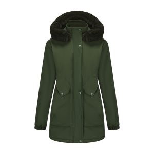 Women's Mid-length Big Fur Collar Cotton Coat Jacket | ShopDecimals