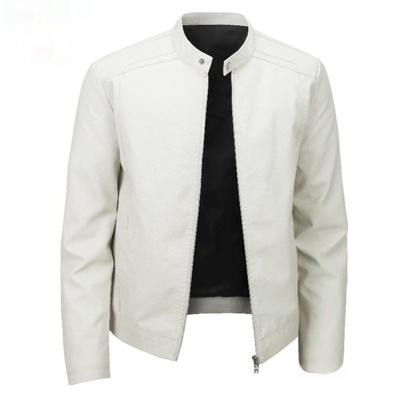 Spring And Autumn Men's Slim Leather Clothing With Stand Collar Jacket | ShopDecimals