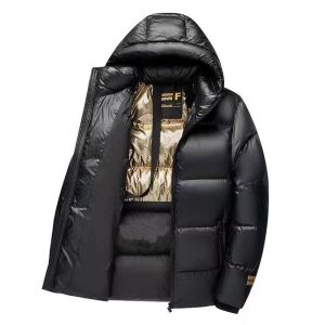 Short Autumn And Winter Warm Quilted Jacket Men's And Women's Same Black Gold Winter Clothing Coat | ShopDecimals