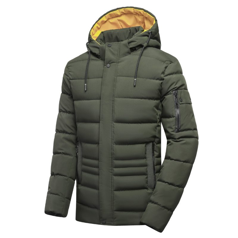 Fleece-lined Thickened Cotton Clothing Men's Coat Hooded Detachable Plus Size | ShopDecimals