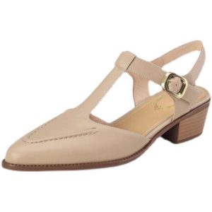 Women's Soft Leather Pointed Sandals New Summer Closed Toe Chunky Heel | ShopDecimals