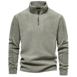 Men's Autumn And Winter New Stand Collar Half Zip Long-sleeved Sweater | ShopDecimals