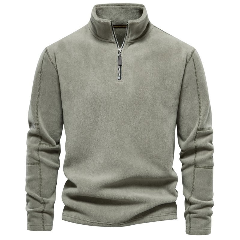 Men's Autumn And Winter New Stand Collar Half Zip Long-sleeved Sweater | ShopDecimals