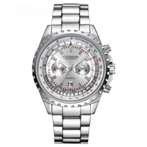 Men's Casual Quartz Movement Steel Band Wrist Business Watch | ShopDecimals